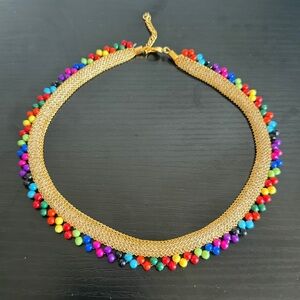 Colorful Beaded Gold Necklace